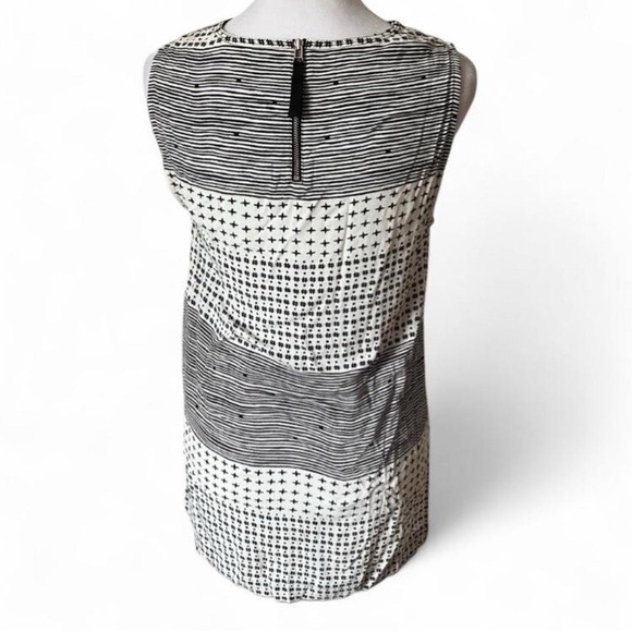 Madewell Refined Sleeveless Black & White Hashtag Stripe Tank Top size XXS - Picture 2 of 8